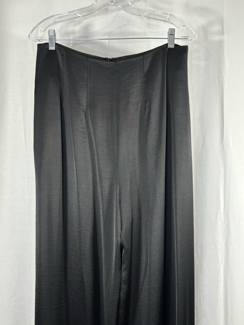 NWT KALLMEYER Madelynn Classic Black Satin Wide Leg Trousers Size 10 - Picture 2 of 10